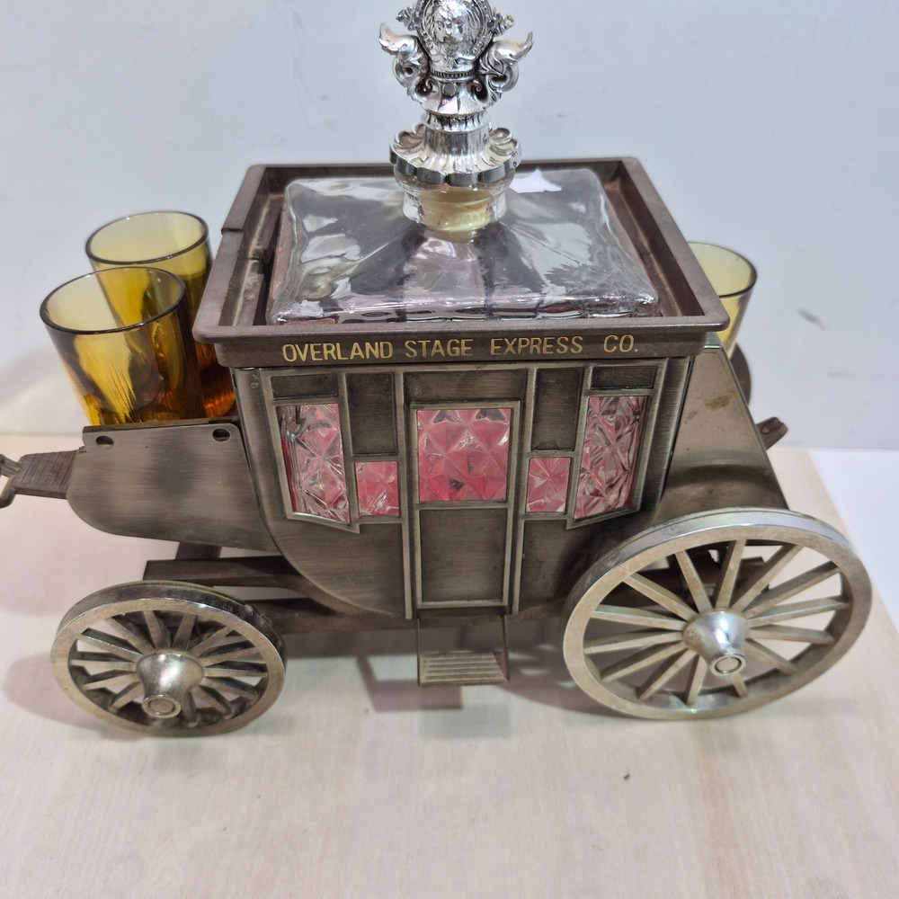 Vintage Fred Roberts Co Overland Stage Express Music Box Decanter Set PARTS ONLY